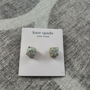 Kate Spade Sparkling Square Earrings - Gold and Silver